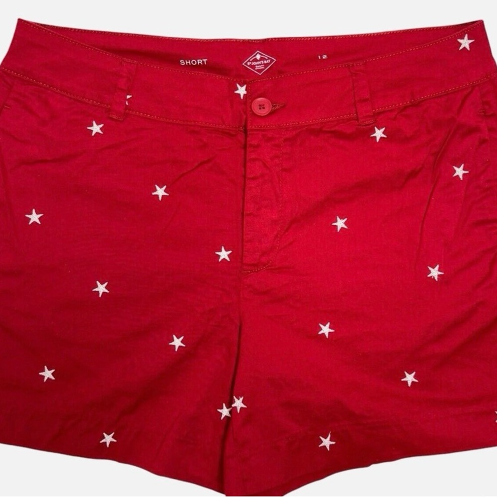St. John’s Bay Women's Red Star-Embroidered Shorts